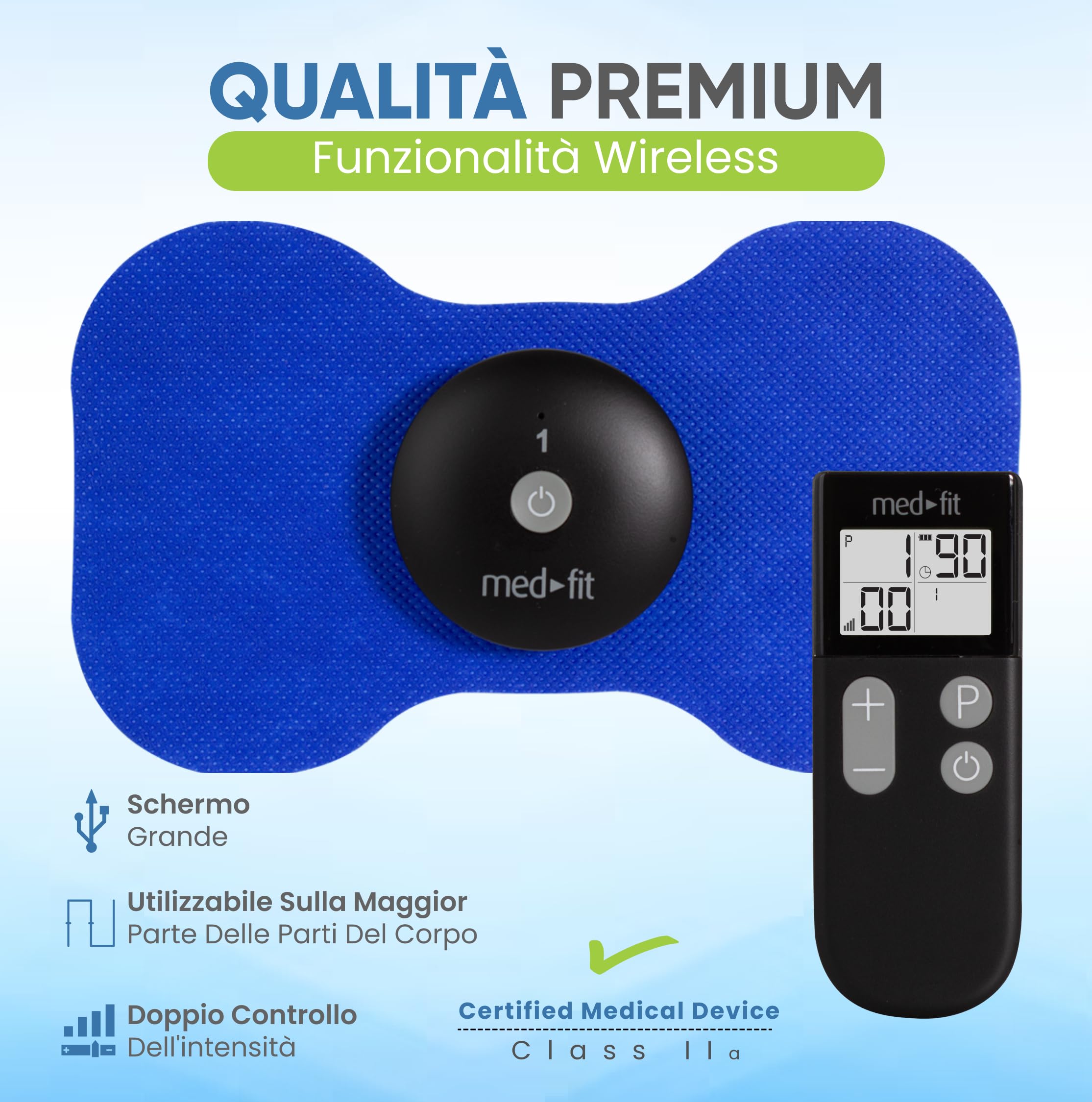 Med-Fit Indolore Ricaricabile Mini TENSOR & EMS Mini-Wireless Digitale Tensor & Muscolo Stimolatore Richiede No Batterie O cavi-Professional Forza