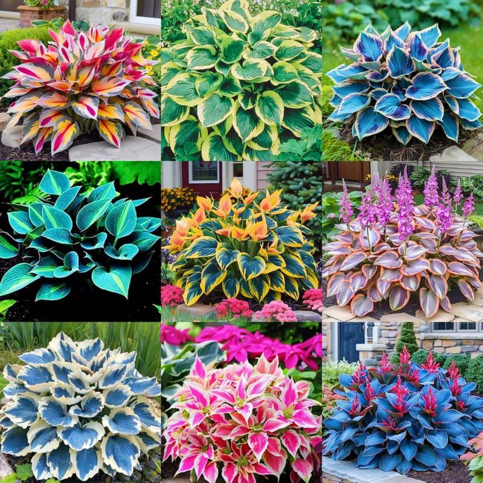 Rare Hosta Bulbs for Planting, Hardy Perennial, Excellent Display, Mix Greening Flower, Natural Organic, Wedding, Balcony Garden-8 Bulbs-I
