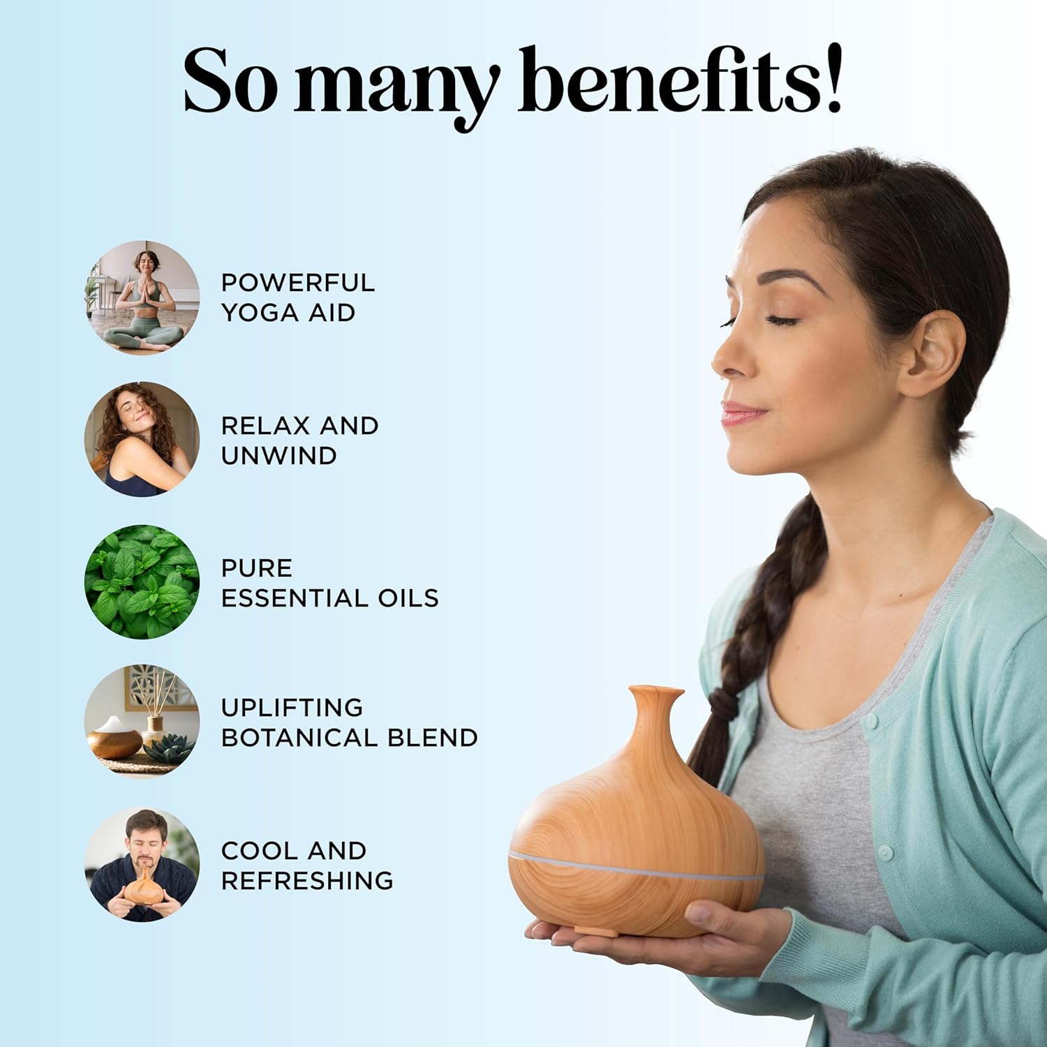 Mint Essential Oil Blend - Refreshing Mint Oil Diffuser with Cooling Peppermint Spearmint Bergamot and Eucalyptus Oils - Pure Aromatherapy Oils - Image 3