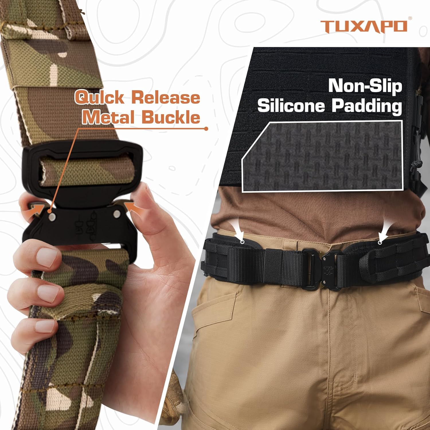 Quick Release Belt 1.75 Inch Inner & Outer MOLLE Tactical Belt with Anti-Slip Pad - Image 4