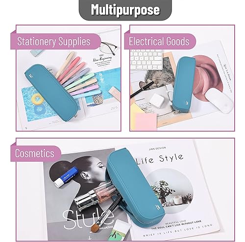Miniatura 6 de Mr. Pen Estuche de silicona para lápices, estuche verde azulado, estuche estético para lápices para mujeres, bolsa de maquillaje