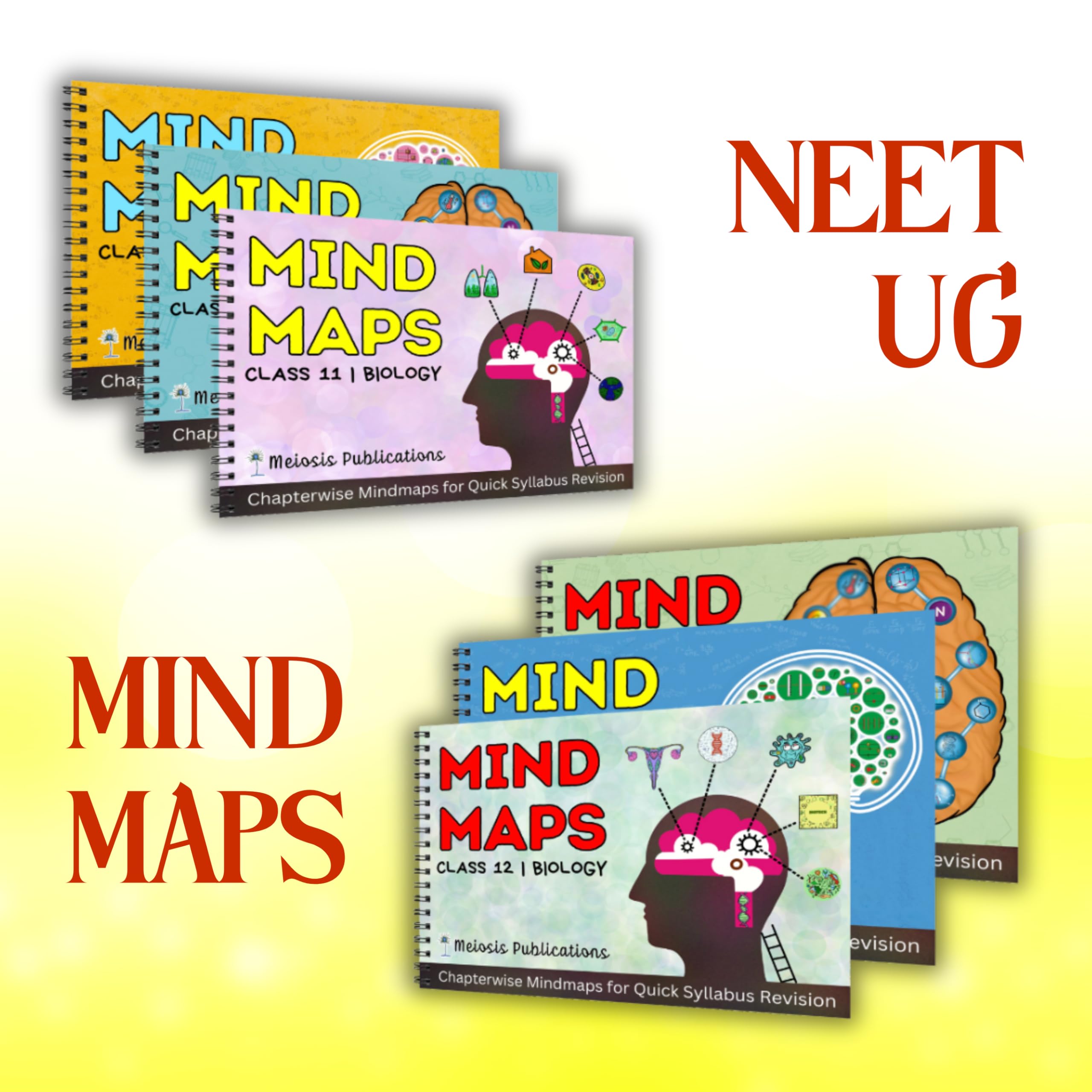 NEET UG Mind Maps for Biology, Chemistry, and Physics Preparation (Class 11 + 12) | Meiosis Publications | NEET 2025/2026/2027 Spiral-bound – 1 January 2023