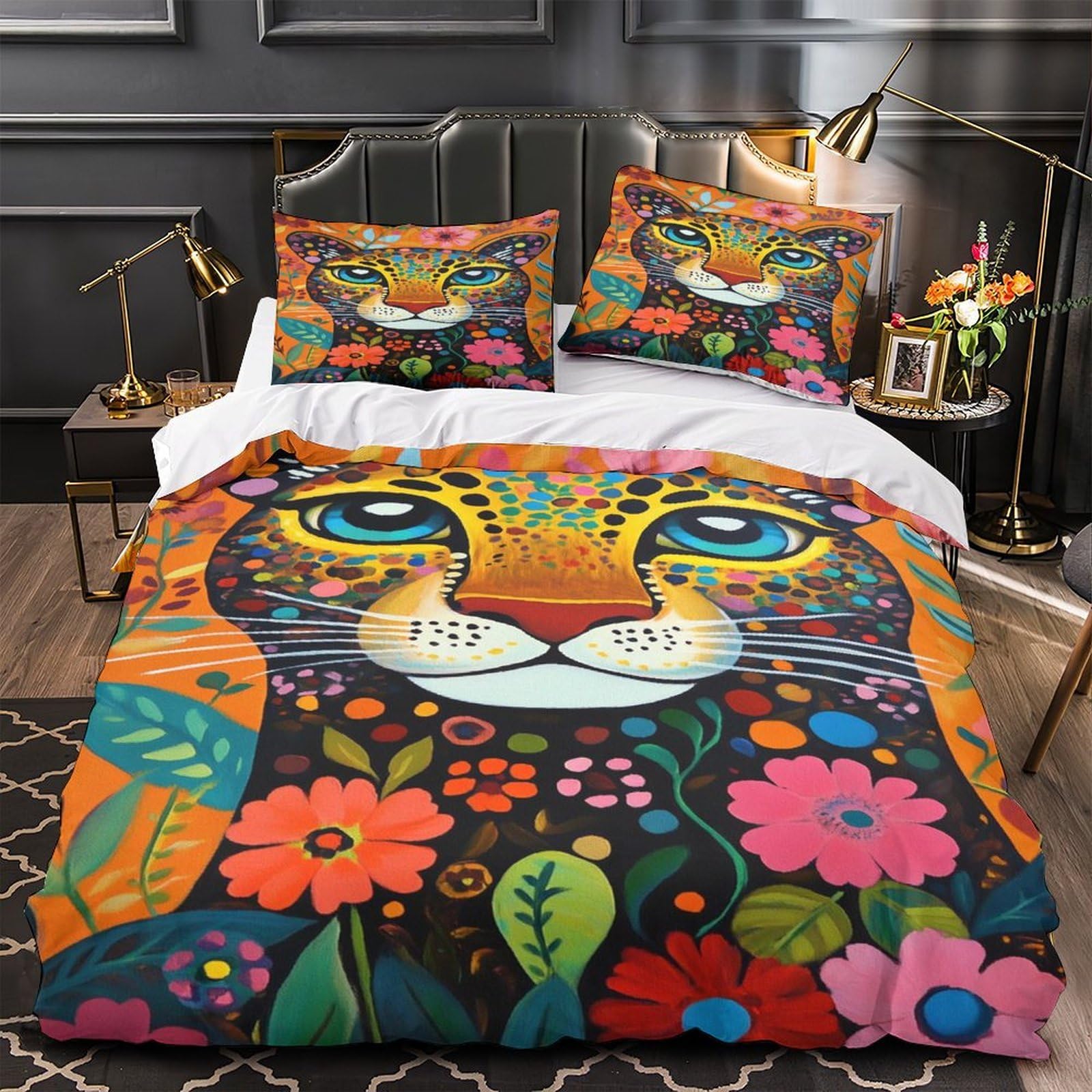 Housse de couette design animalier pour chambre d'adulte