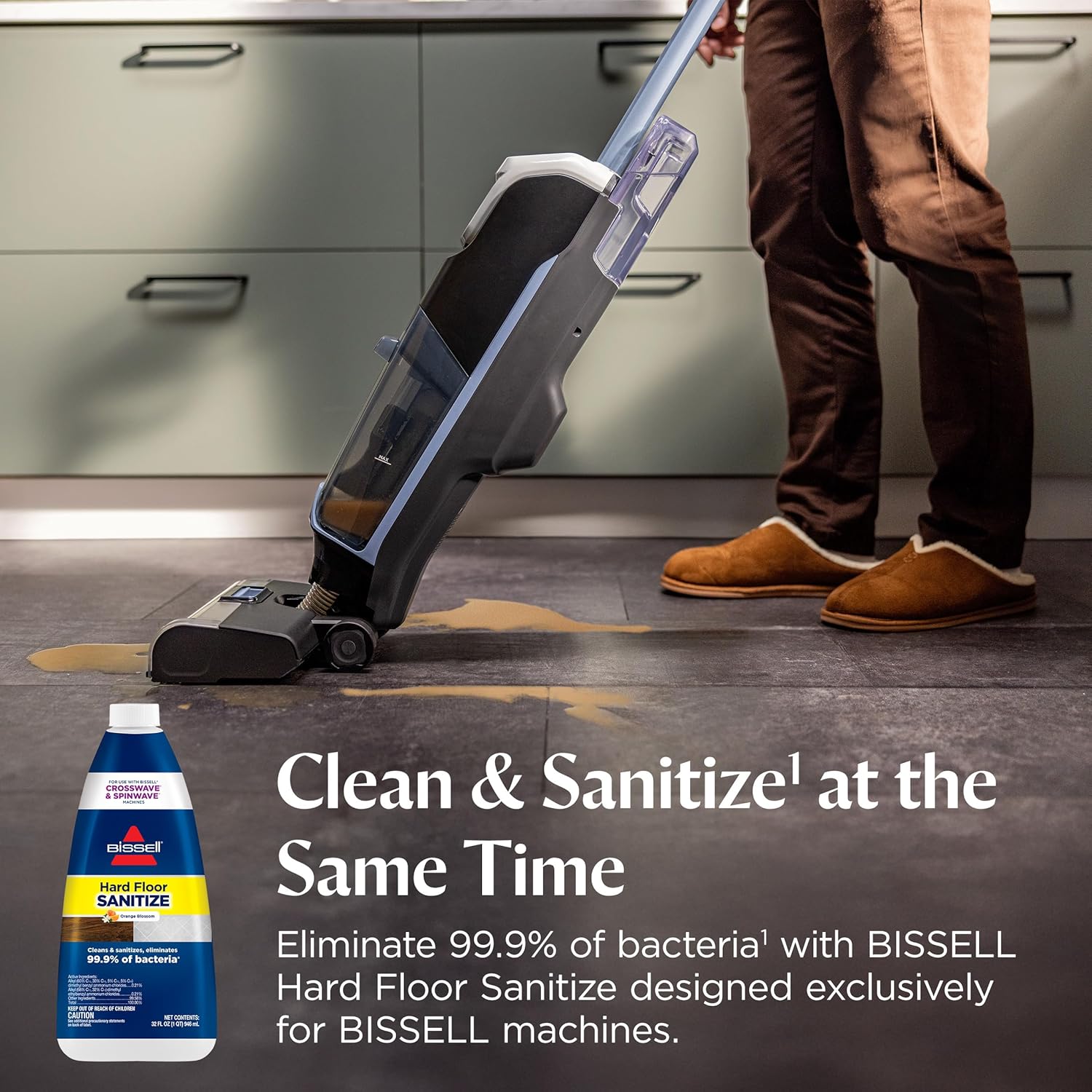 Bissell CrossWave Edge Cordless Plus Wet Dry Vacuum & Mop, Floor Cleaner with ZeroGap Edge Cleaning, Tangle-Free Brush Roll, Extra Brush Rolls, Filters, Hard Floor Cleaner Solution Included, 4329G
