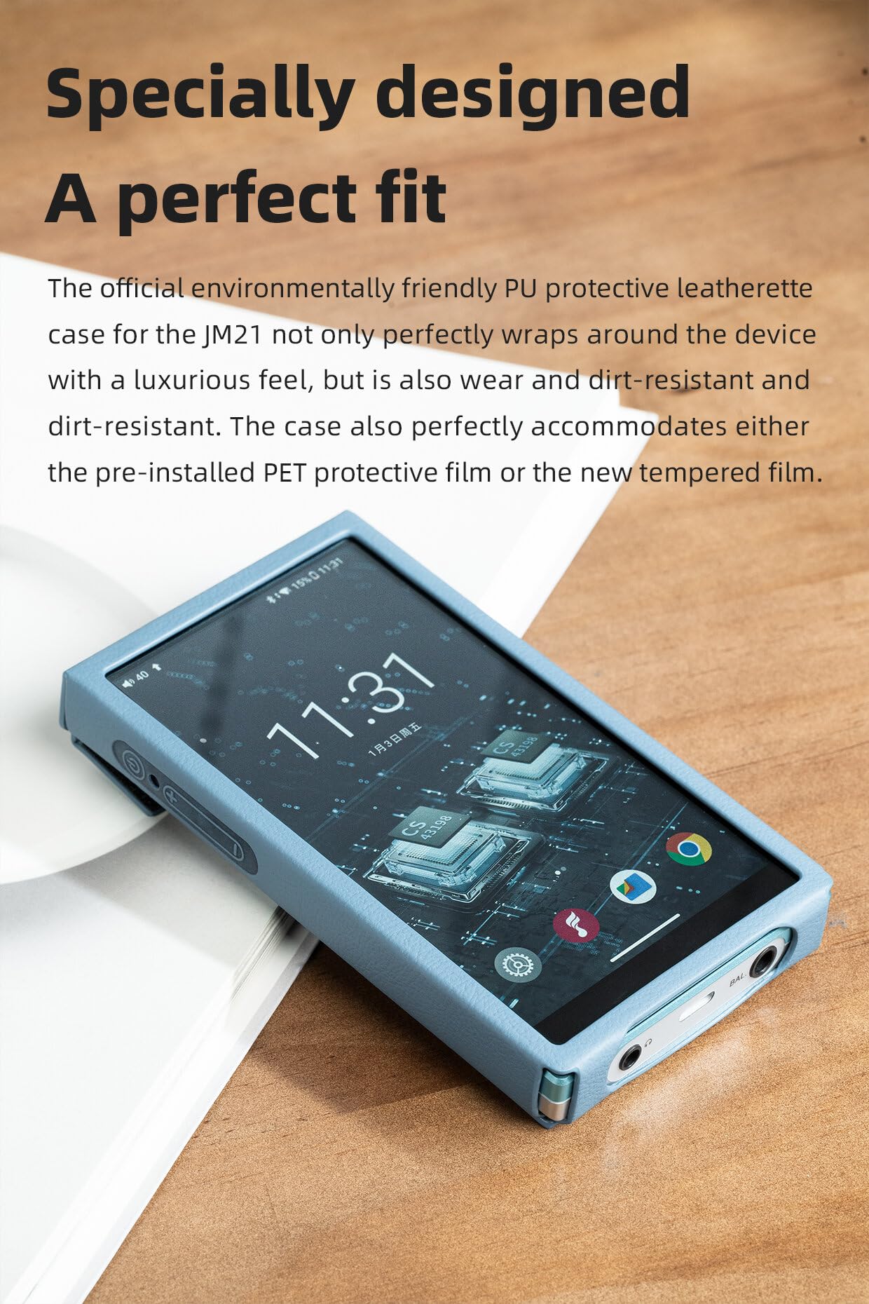 Leatherette Case for the FiiO JM21 (BLUE) : Amazon.co.uk