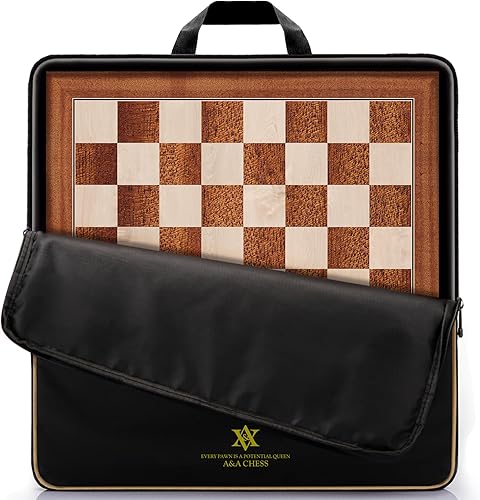 A&A 21.25" Professional Wooden Tournament Chess BoardMahogany & Maple Inlaid  2.25" Squares wo Notation
