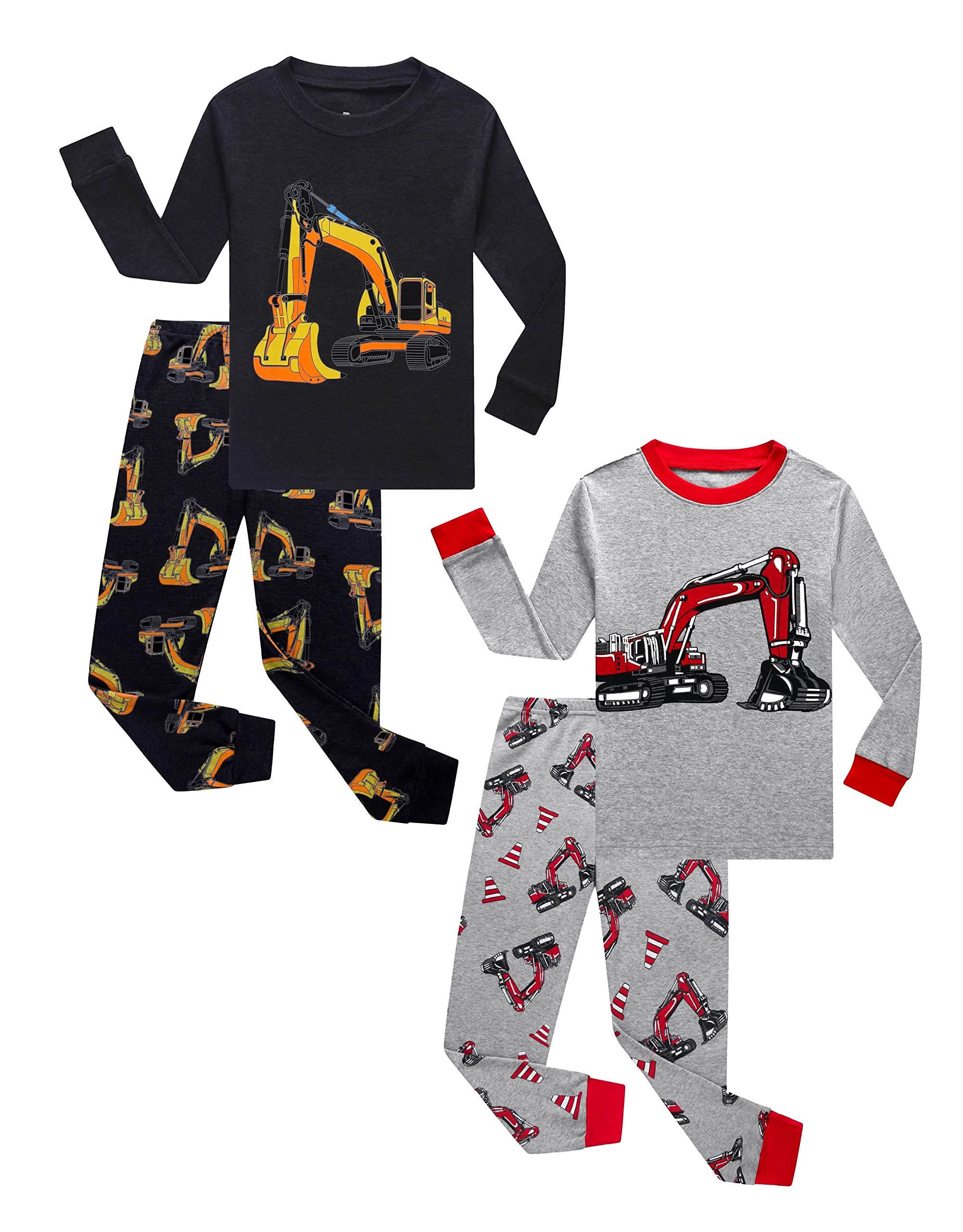 KikizYe Little Big Boys Girls Pajamas Set Kids PJs 100% Cotton Sleepwear