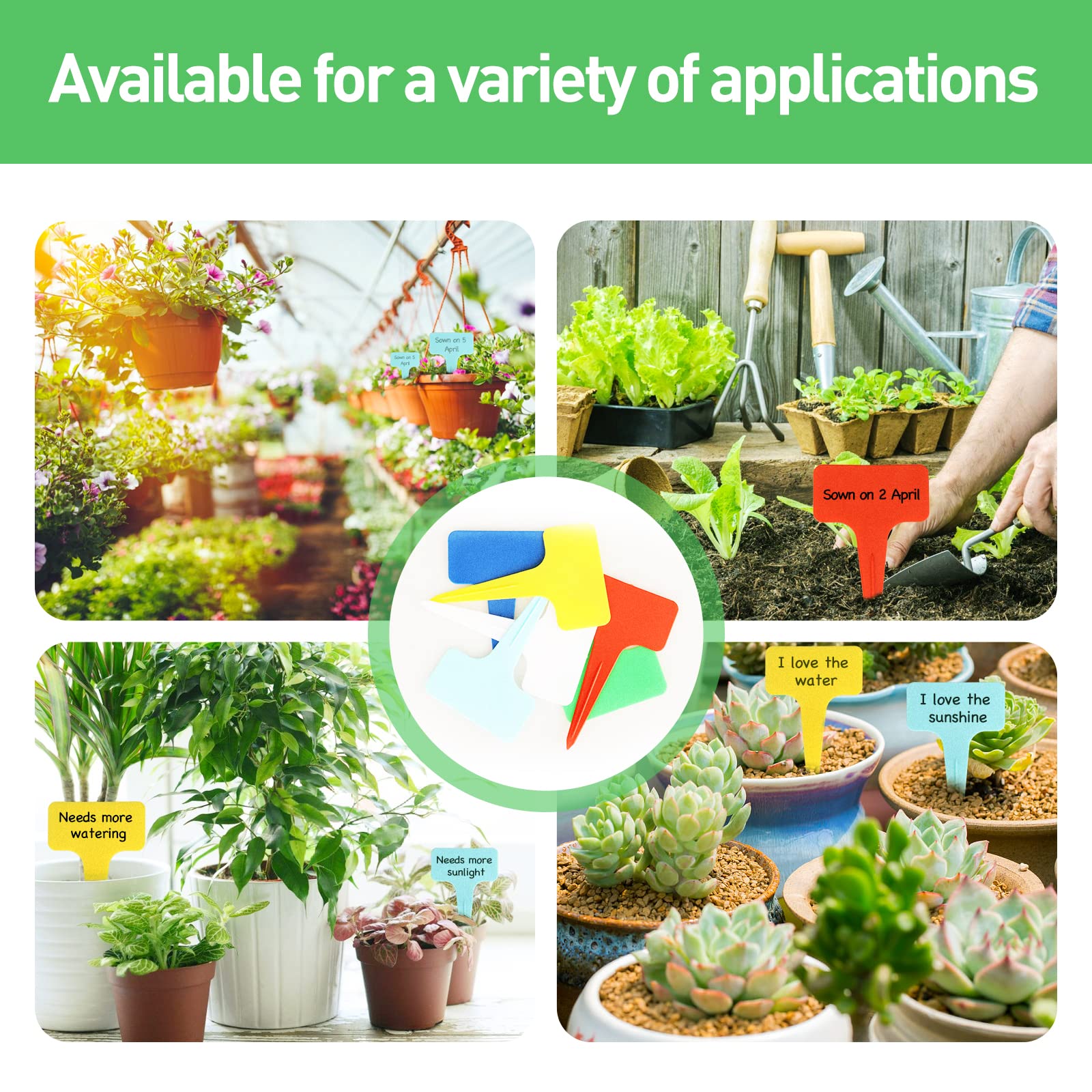 Étiquettes Pour Plantes Résistantes Aux Intempéries - Lot De 60, 30 Cm, Plastique Blanc