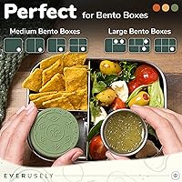 Vista 8 de Everusely Vasos para condimentos – Paquete de 3, 1.7 oz / 1.7 fl oz, silenciados, de acero inoxidable – Recipientes de condimentos con tapas