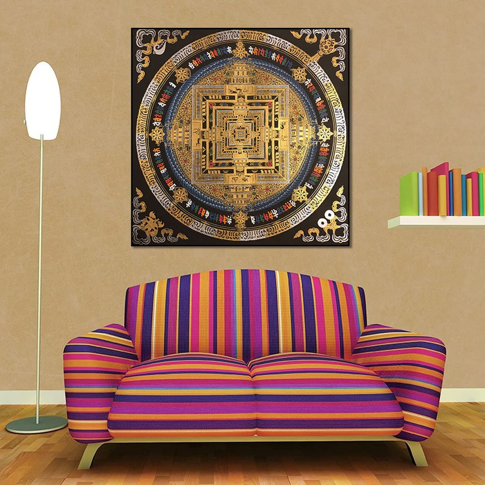 Détail en brocart de mandala de Bouddha gris 30 x 40 cm x 4 en vente B2B pour votre magasin