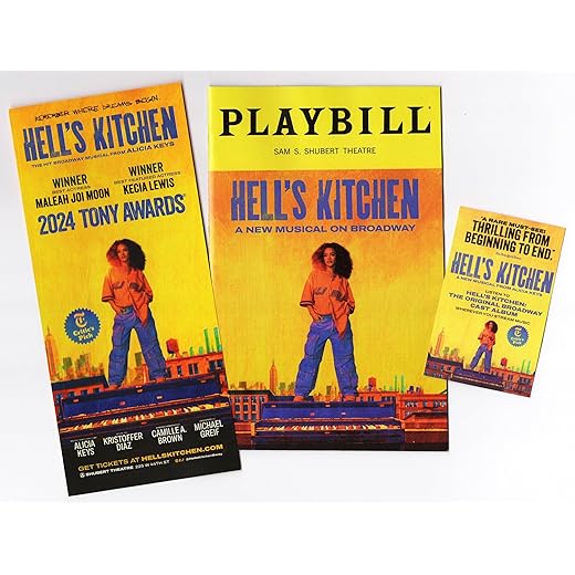 Alicia Keys "HELL'S KITCHEN" Maleah Joi Moon/Kecia Lewis/Brandon Victor Dixon/Jessica Vosk/January 2025 Broadway Musical Playbill with (2) Two Advertising Flyers