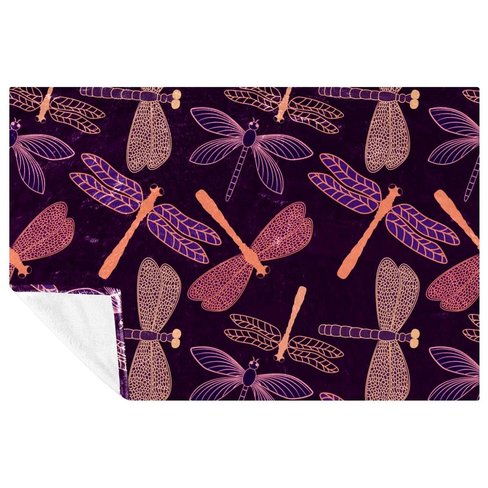 Couverture douce libellule chaude pour canapé et camping