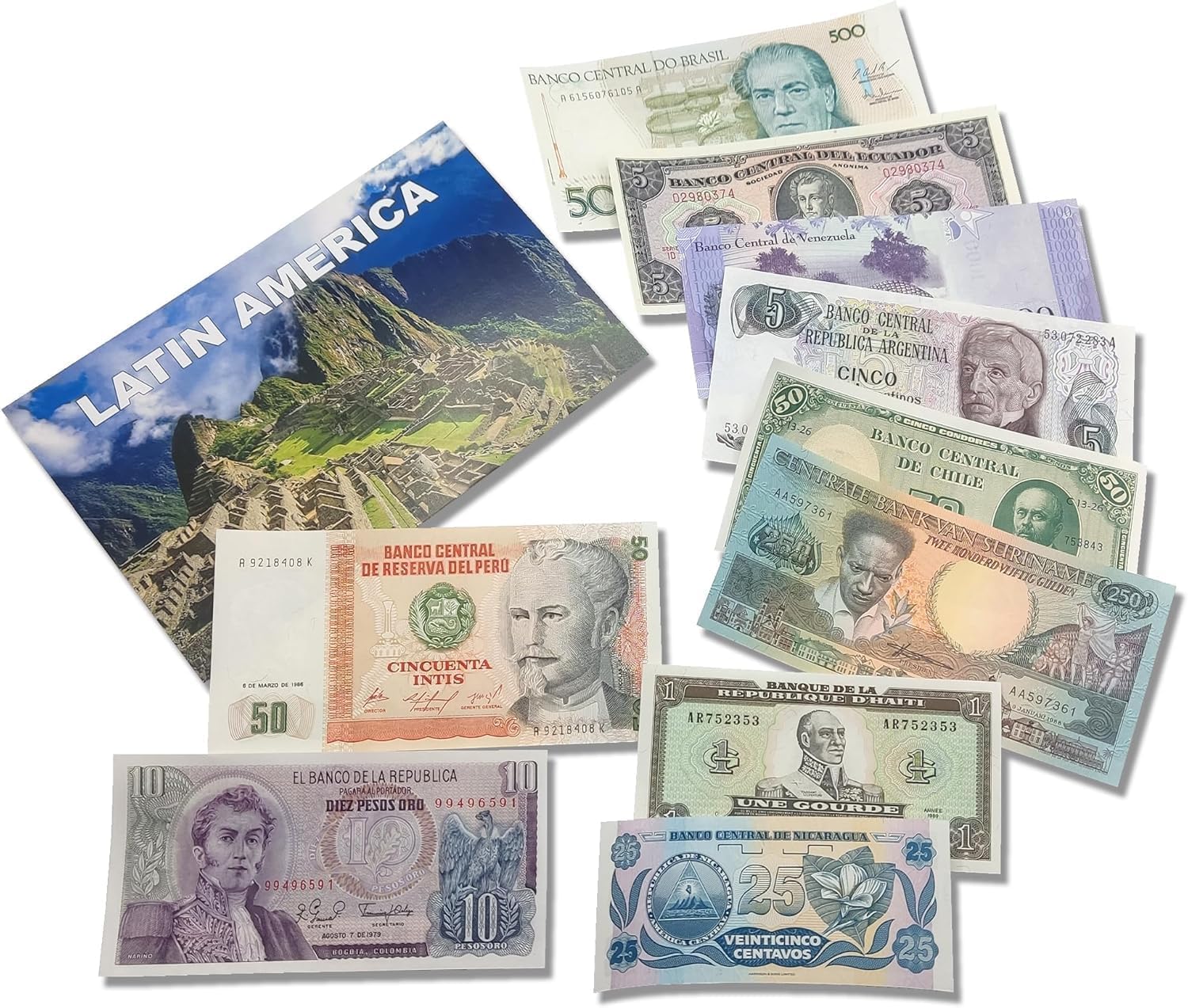 IMPACTO COLECCIONABLES - World Paper Money: 10 Banknotes from LATAM - Elevate Your Foreign Currency Collection with Old Banknotes and Complete Your Album of Collectibles.