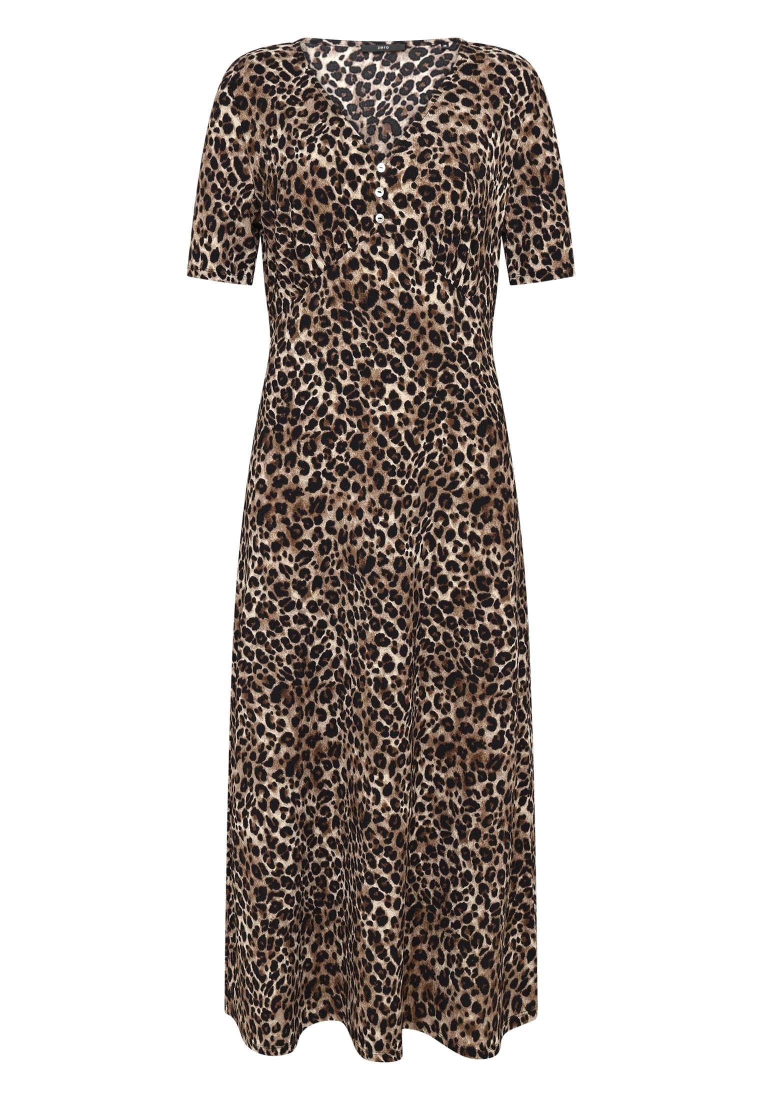 ZERO Midikleid Damen kurzarm mit Leoprint