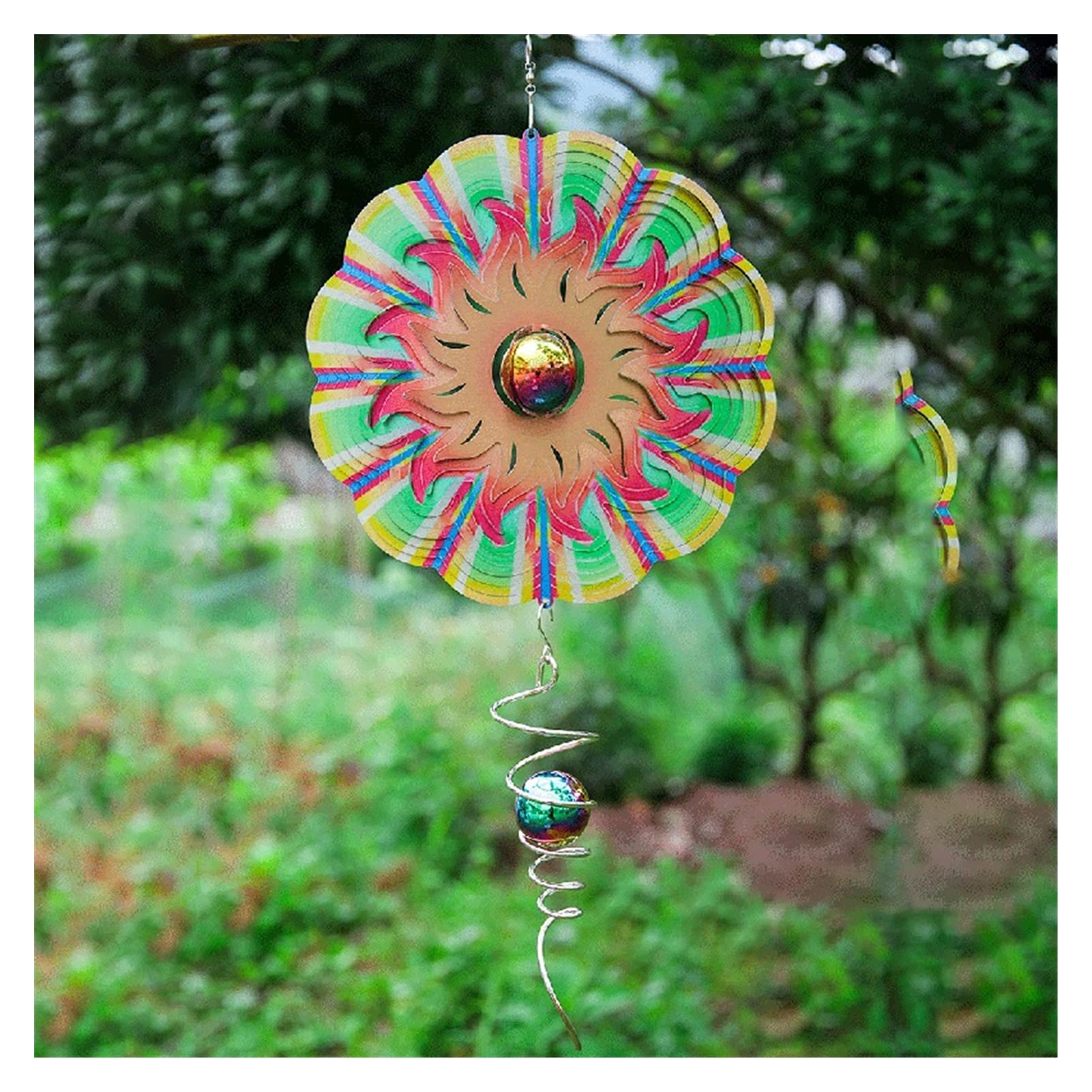 Hängender Garten Edelstahl Windspinner - 3D Indoor Outdoor Garten Dekoration Handwerk Ornamente