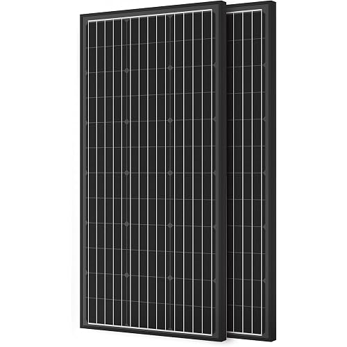 ACOPOWER 2x100 Watts Monocrystalline Photovoltaic PV Solar Panel Module with PV Connectors for 12V Battery Charging (2 Pack,Compact Design)