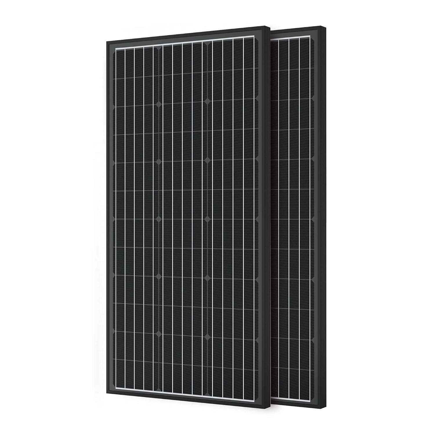 ACOPOWER 2x100 Watts Monocrystalline Photovoltaic PV Solar Panel Module with PV Connectors for 12V Battery Charging (2 Pack,Compact Design)