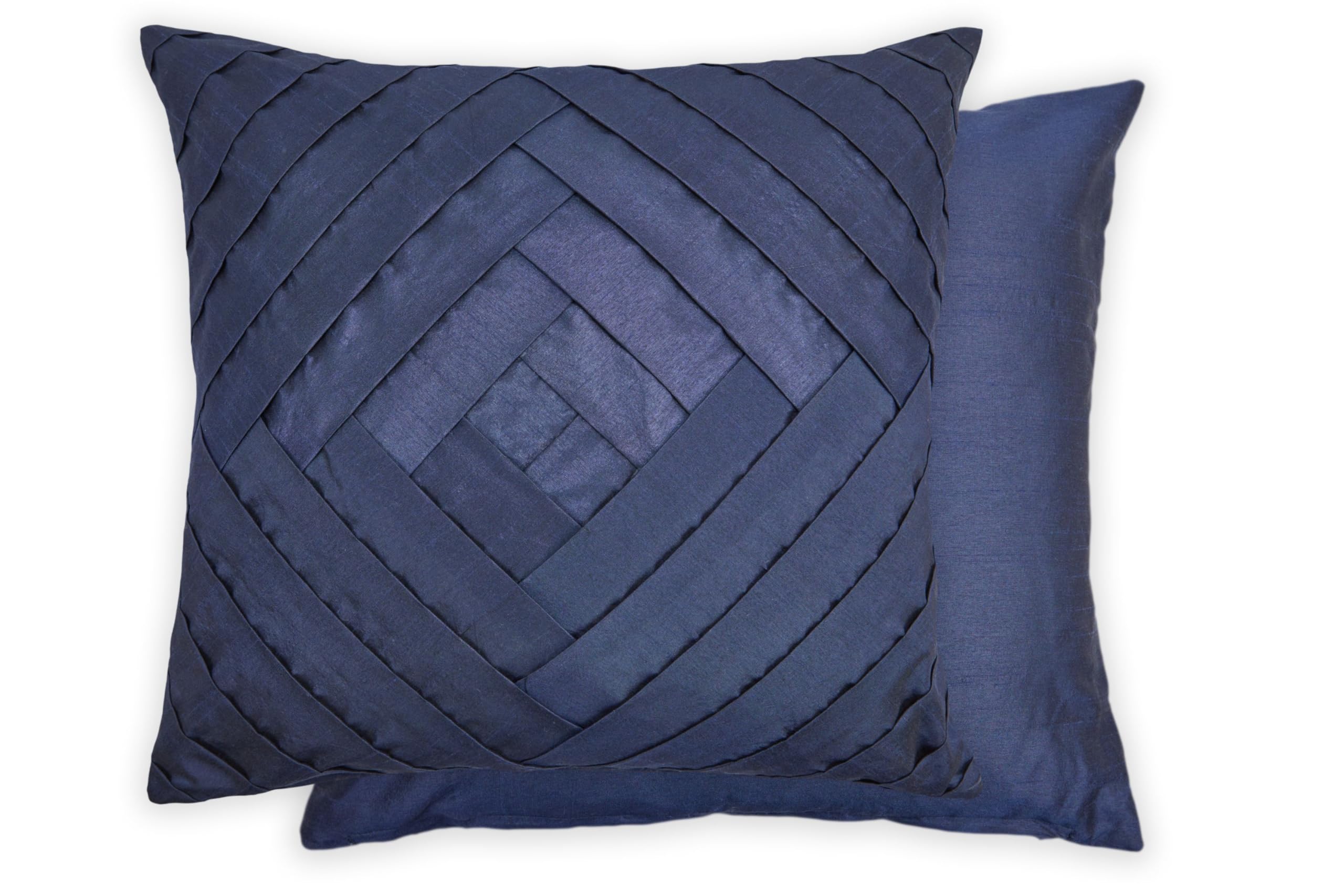 Emma Barclay Serenity - Pleated Cushion Cover in Navy Blue - 17x17 (43x43cm)