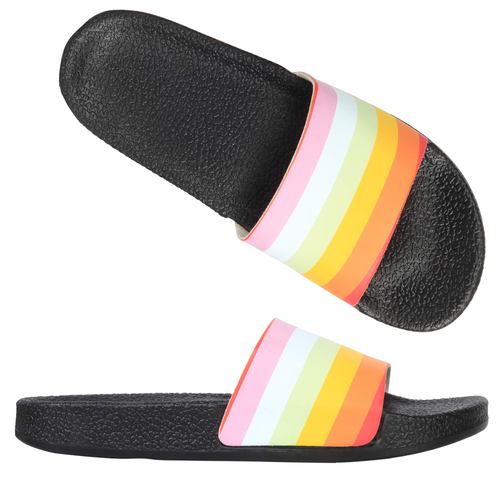 FASHIMO Womens White Flip-Flop-Rainboww-Black-36 (B095SMKB8T) Amazon Price History, Amazon Price Tracker
