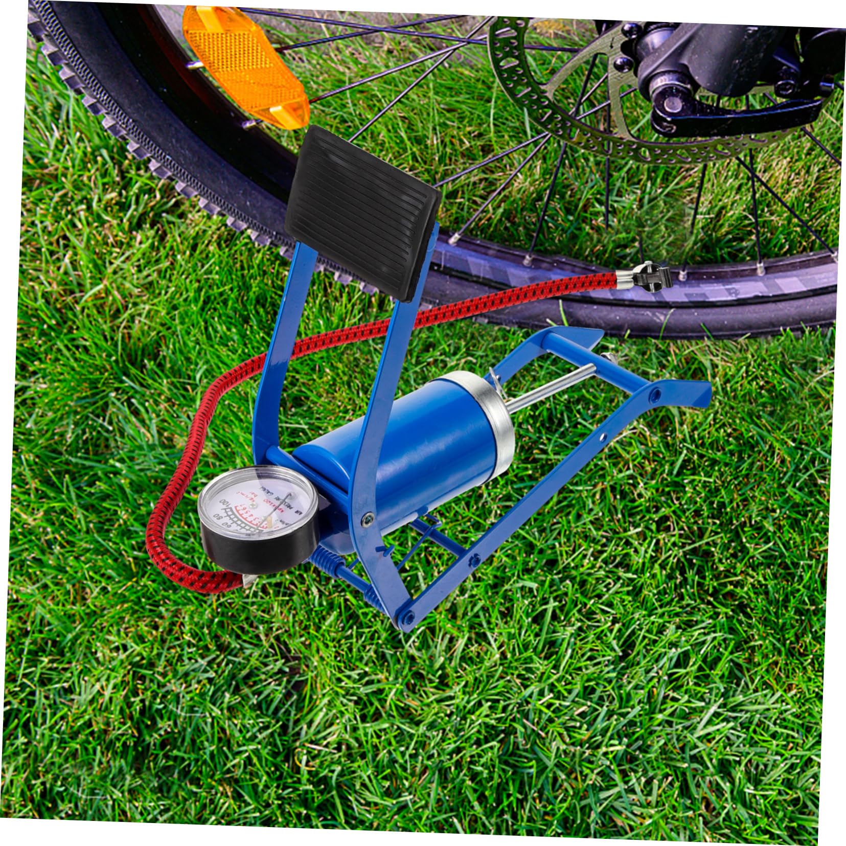 Hemobllo Fahrradpumpe Auto Reifenpumpe Pumpbike Fahrräder Fußpumpe Rennrad Reifenpumpe Pumpe Für Den Zyklus Motorradreifenpumpe Reifeninflator Luft Standpumpen Inflator Eisen Blue
