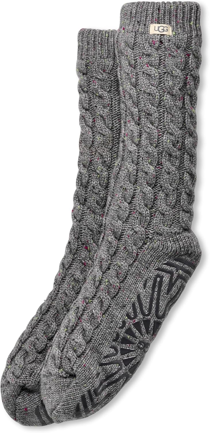 UGG Women's Elowyn Cable Knit Fleece Lined Socks