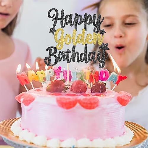 Miniatura 4 de 1 paquete de decoración dorada para tarta de cumpleaños con purpurina de 9, 14, 15, 16, 18, 30, 50, 60, decoración dorada para tartas de cumpleaños