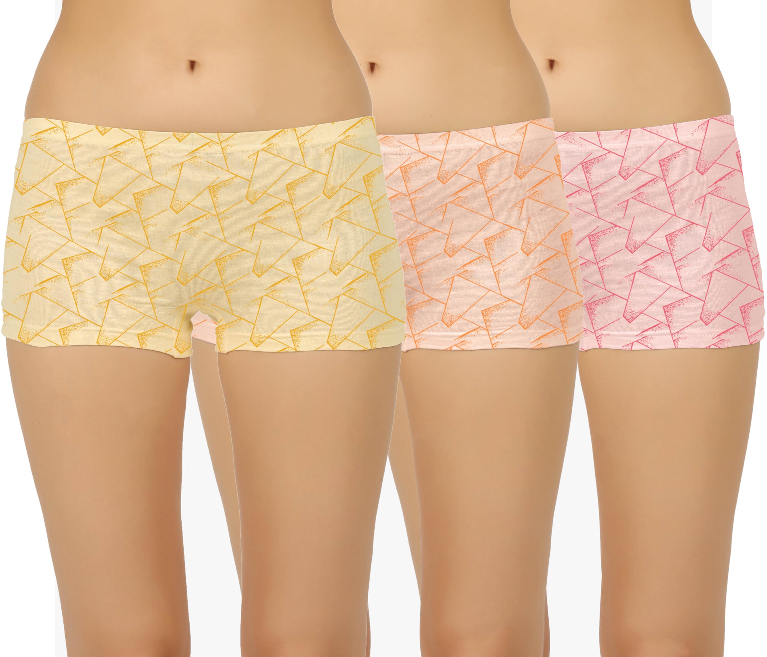 Women Regular Cotton Blend Printed Boyshorts/Panty (Pack of 3)-image-9