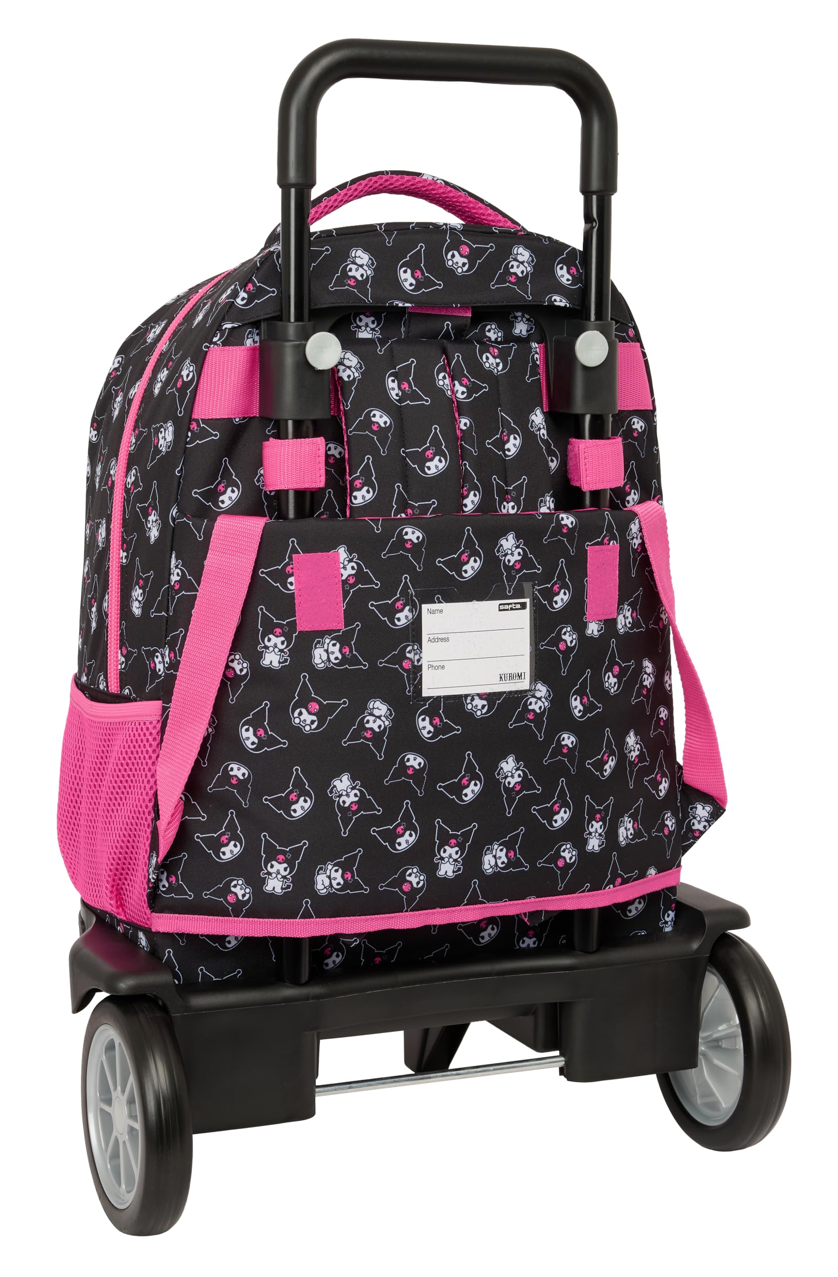 Safta KUROMI - Mochila Grande con Ruedas, Compact Evolución, Extraíble, Ideal para Niños de Diferentes Edades, Cómoda y Versátil, Calidad y Resistencia, 33x22x45 cm