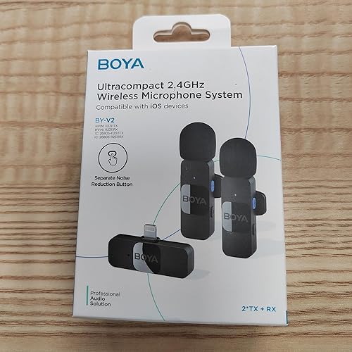 Miniatura 8 de BOYA Micrófono Lavalier inalámbrico para iPhone iPad Teléfono Omnidireccional Externa Mini Solapa Micrófono Lightning para iPhone Micrófono Clip-On