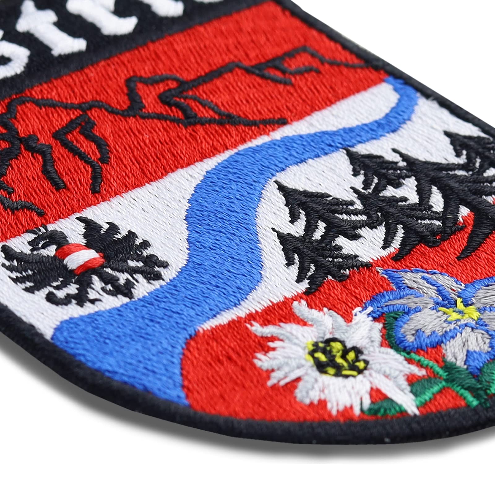 Lapjes Appliqués - Oostenrijk Badge Patch Alpenvereniging Wapen Strijk Embleem Cadeau voor Wandelaars DIY voor Leren Jas/Vest/Jeans/Hoed 70x90mm