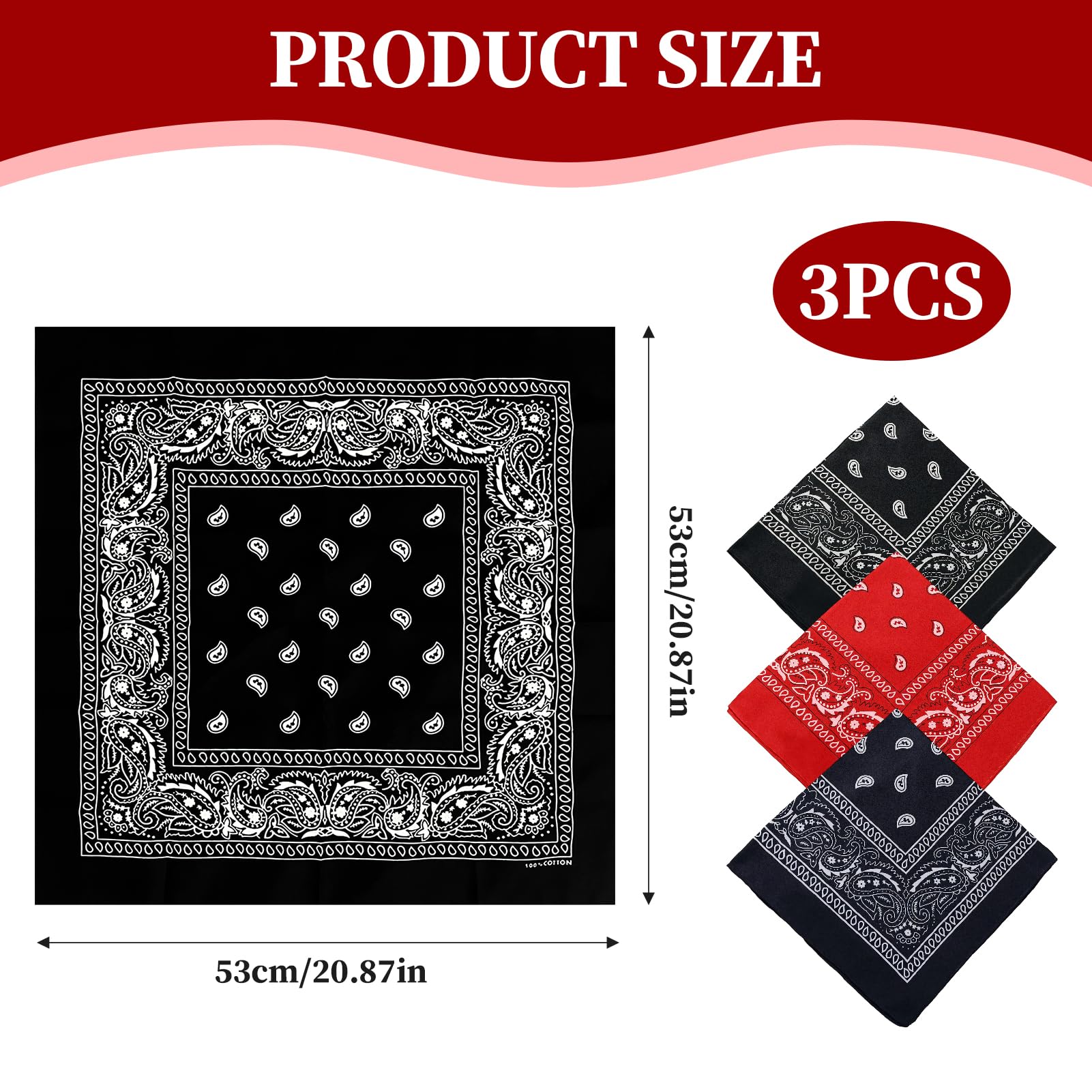 3 Piezas Bandana Hombre y Mujer, Multifuncional Pañuelos Cabeza, Bandana Deporte, Pañuelo Cara Elástico, Transpirable, Cuello para Moteros, Pesca Accesorios, Calva Disfraz