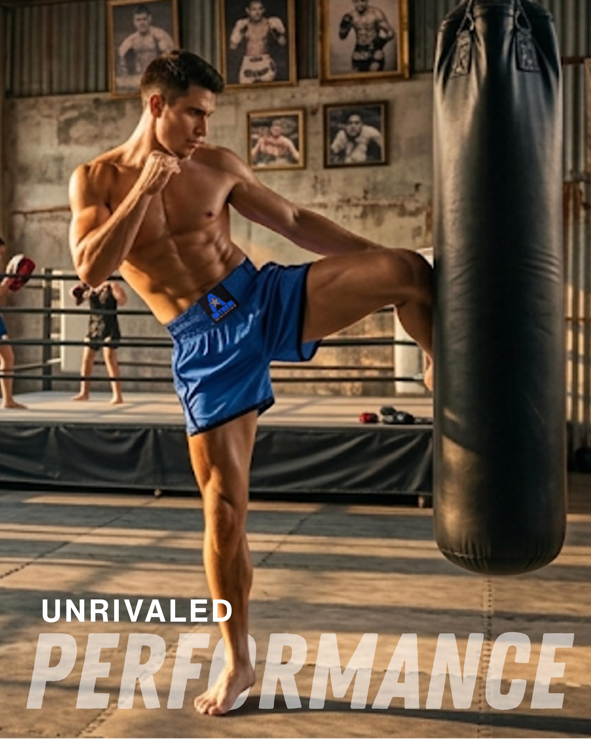 Anthem Athletics Pantaloncini Muay Thai Resolute - Kickboxing, Thai Boxe - Neri - Medi