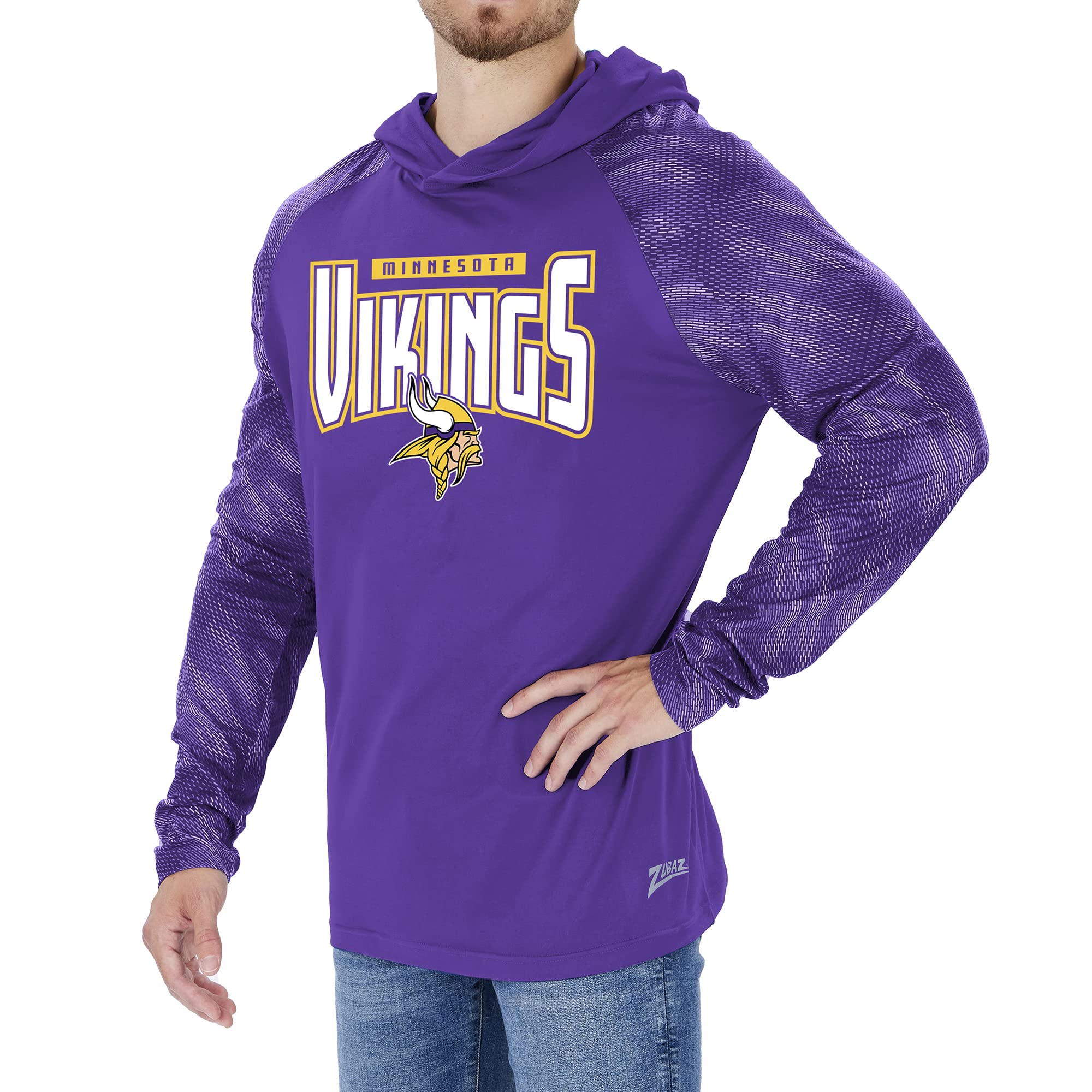 Zubaz Nfl Mens Team Color Hoodie With Tonal Viper Sleeves
