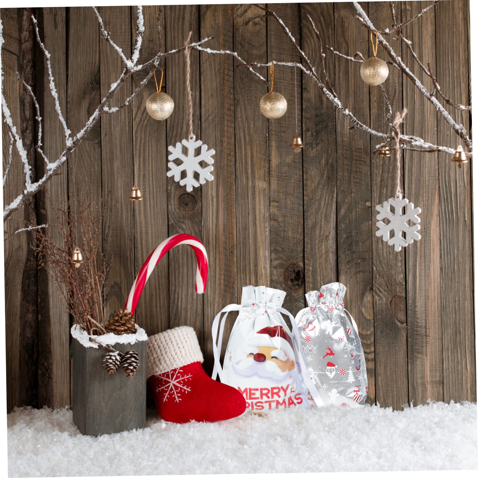 OUNONA 3 Set Sacchetto Di Caramelle Natalizie Sacchetti Per Confezioni Natalizie Pacchetti Natalizi Natale Sacchi Di Bottino Sacchetti Portaconfetti Custodia Natalizia 10 Pezzi * 3