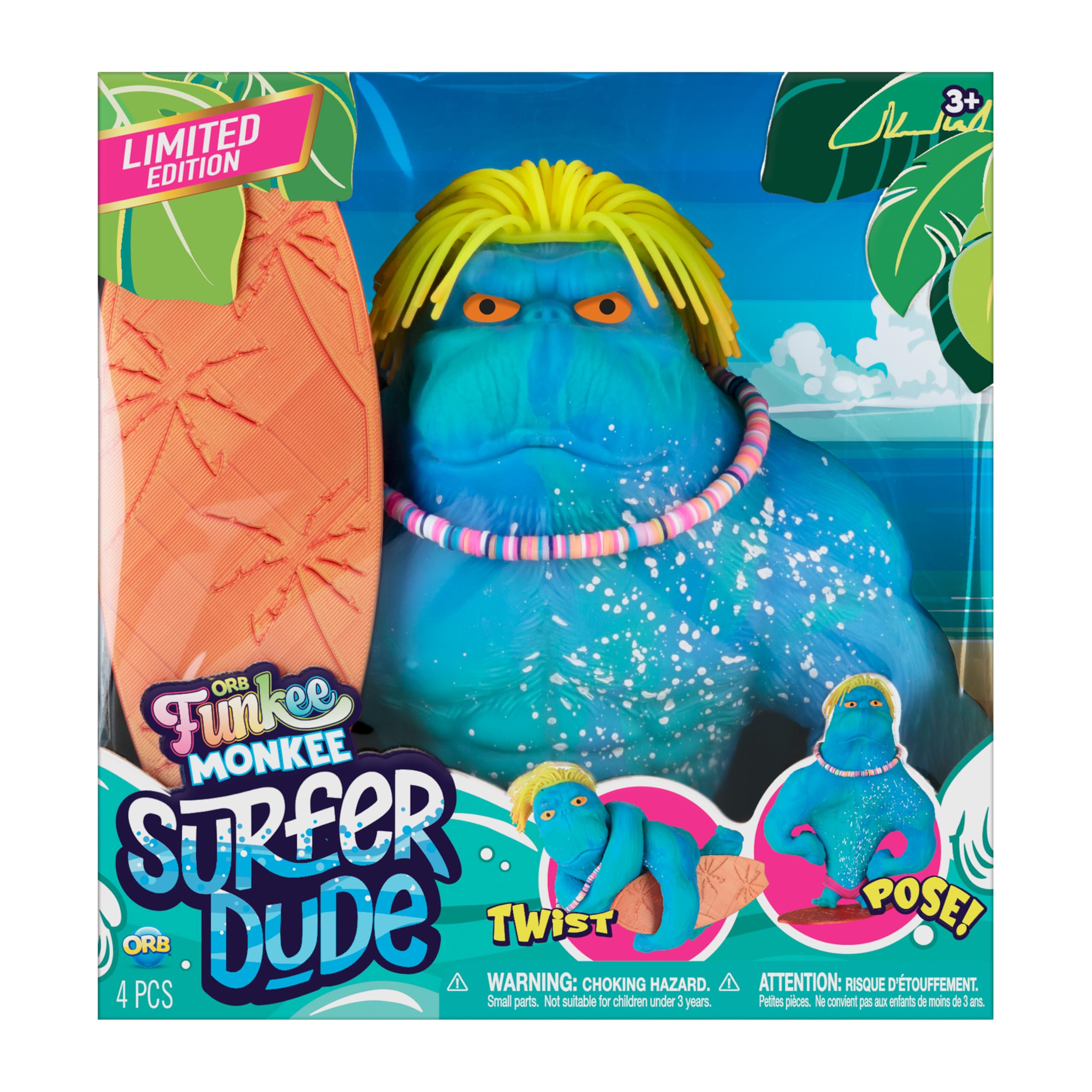 Amazon.com: ORB Surfer Dude Funkee Monkee Jumbo Squishy Monkey Toy