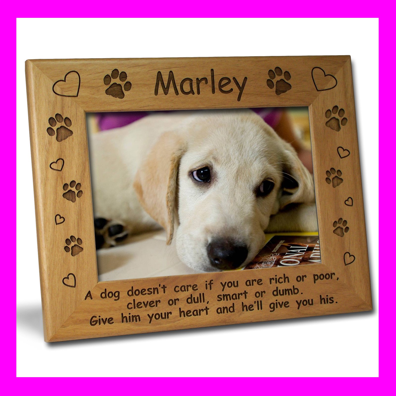 Personalized Custom Engraved 5x7 Pet Dog Picture Frame