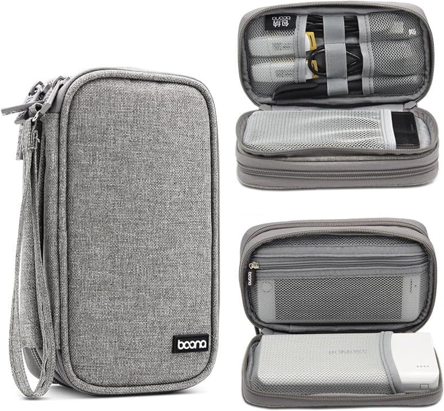 SWIFT Cable Organizer Bag, Portable Travel organizer case, All in One Waterproof Electronics Accessories Storage Bag for Cables, Chargers, Earphones, Hard Drives, Power Bank, Cord (Grey 01)