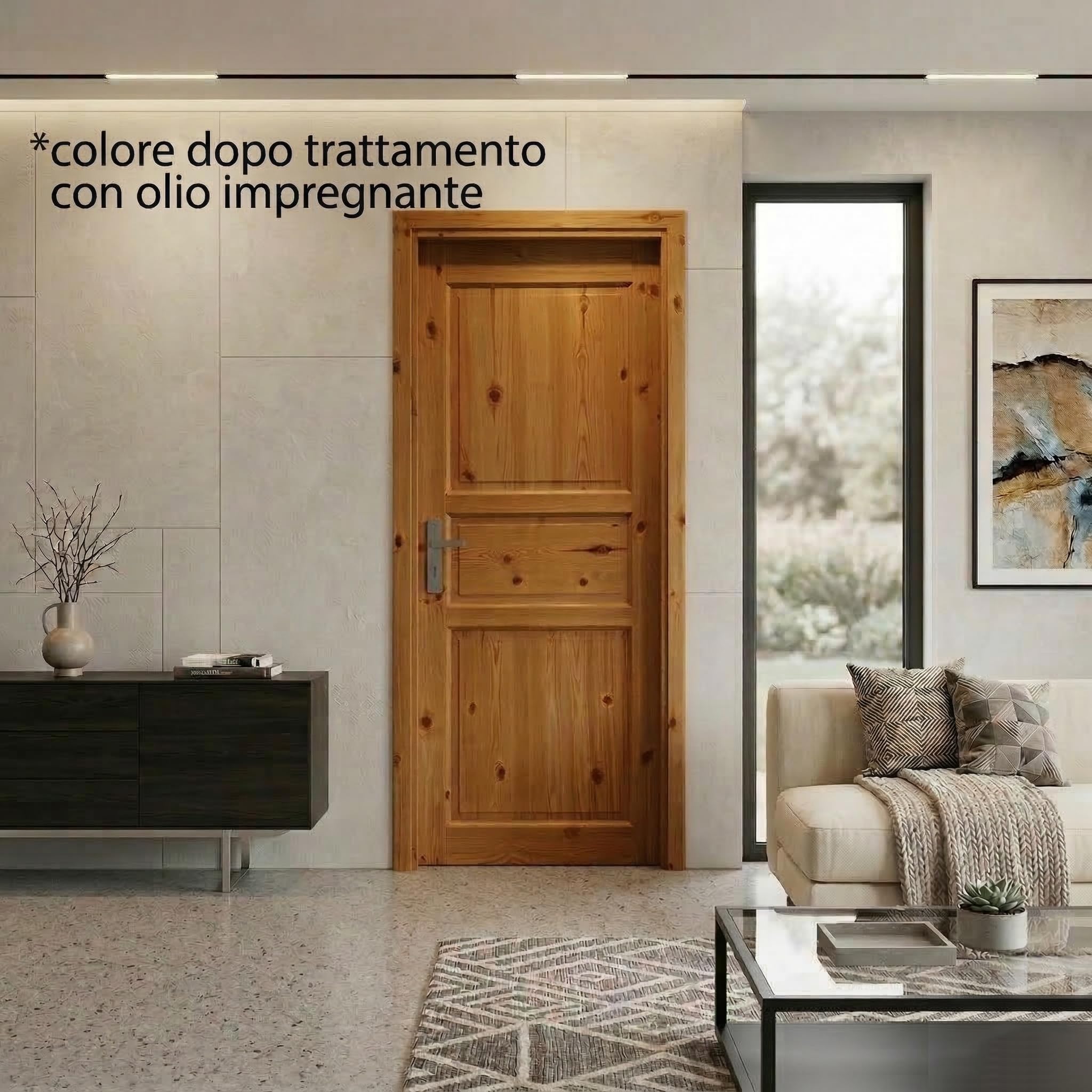 Porta a battente Handy in abete grezzo (210, Centimetri, 4.5, Centimetri, 80, Centimetri)