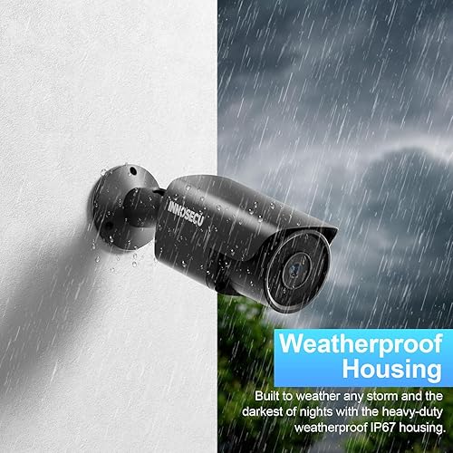 Miniatura 7 de Cámara Bullet PoE de 4 MP, cámara de seguridad IP con clasificación IP67 para exteriores, visión nocturna de hasta 100 pies, lente de 0.110 in gran