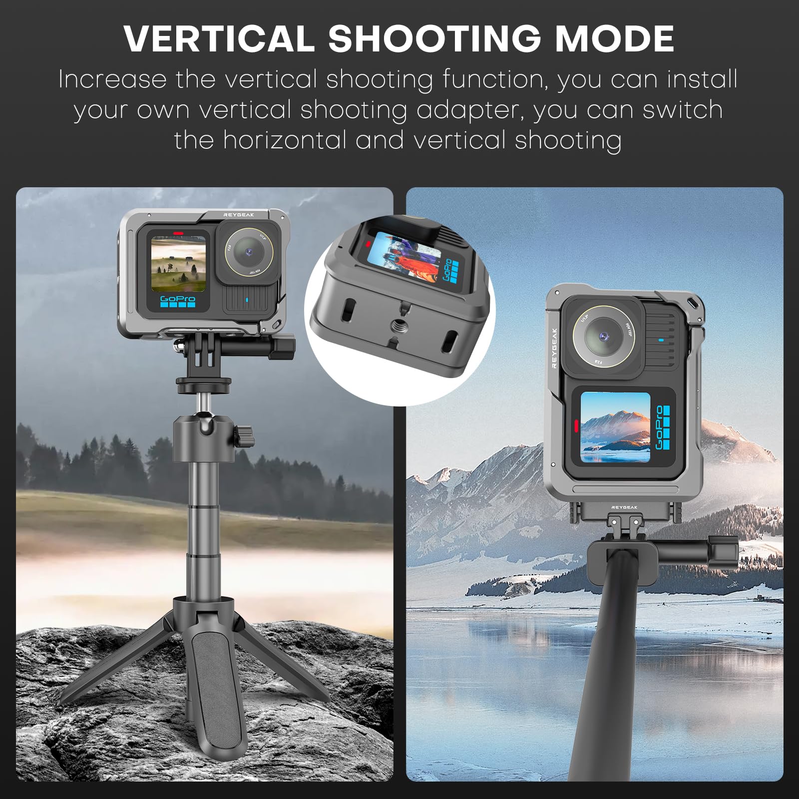 REYGEAK for GoPro Hero 13 Aluminum Alloy Housing Metal Rabbit Cage Hero