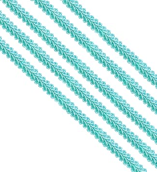 1/2 inch Gimp Trim, 13mm Gimp Braided Trim, Gimp Cord, DIY Braided Cord for Sewing Home Decoration Costume Aqua Blue, 5 Yards