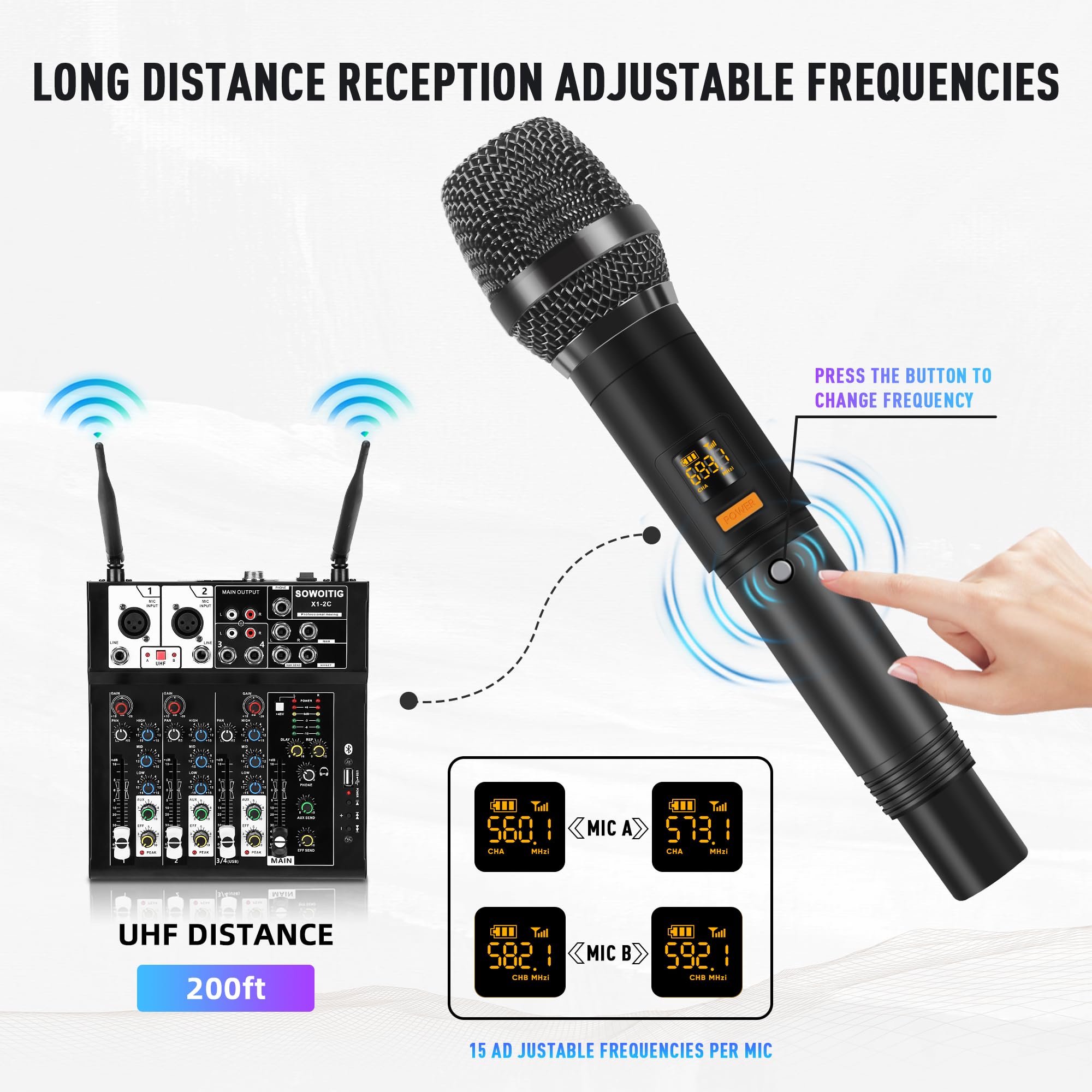 Audio Sound Mixer Board 4 Canali Compatibile Bluetooth Professionale Portatile DJ Digitale Console di Mixing con Microfono Senza Fili Schede di Mixing Per Studio Recording