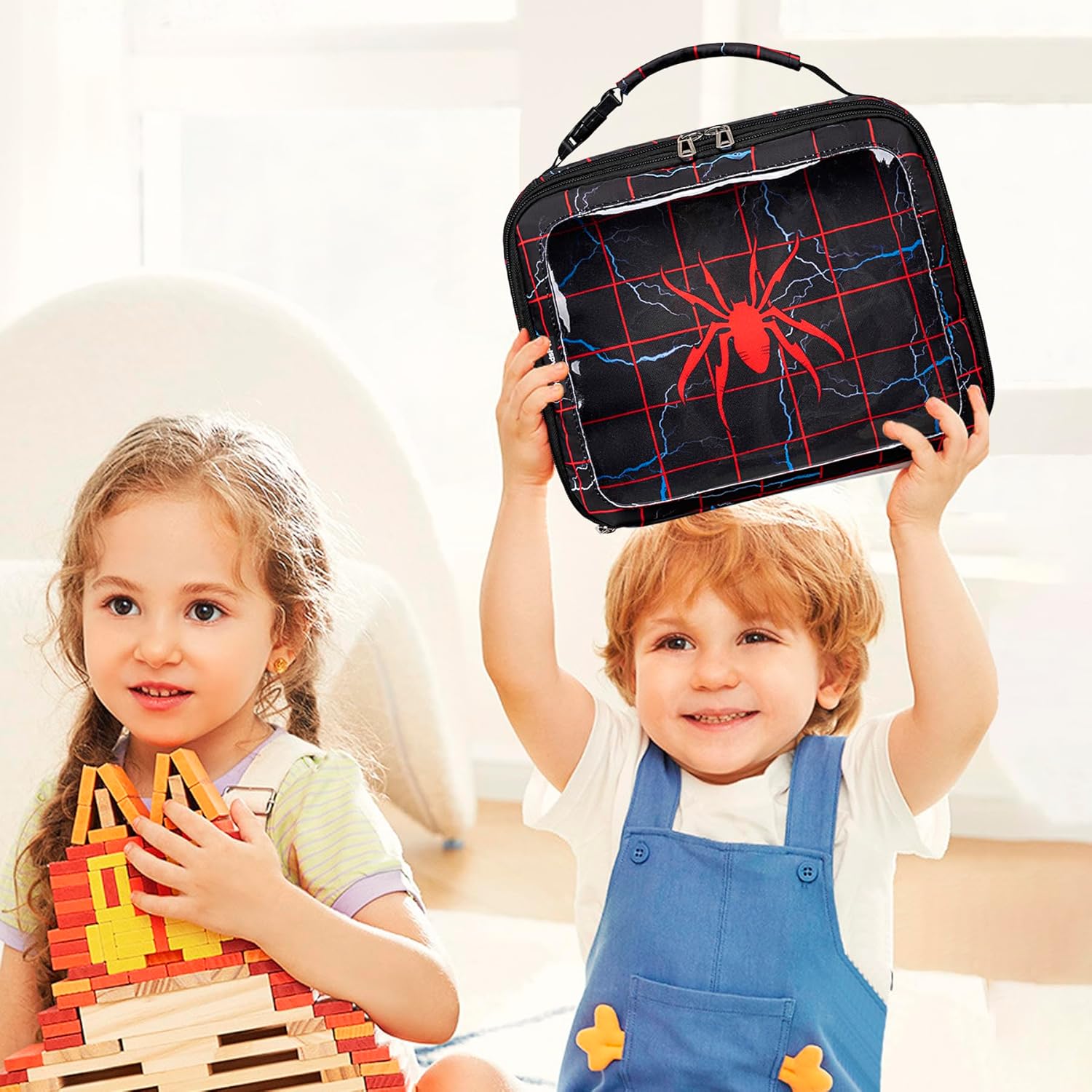 Kids Lunch Box for Boys Toddler Insulated Lunch Bag for 3 4 5 6 7 8 9 10 11 12 Kids For Back to School Reusable Freezable Small Cooler Bag Snack Bag for Elementary Kindergarten Primary School