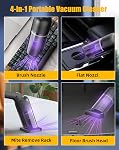 Aspirateur à main sans fil, Aspirateurs de voiture sans fil portable avec 12000PA Forte aspiration, multi-buzzles & 2 Filtres lavables, 0.9lb Léger, Mini Aspirateur à main pour voiture, Maison, Bureau, Cheveux d'animal