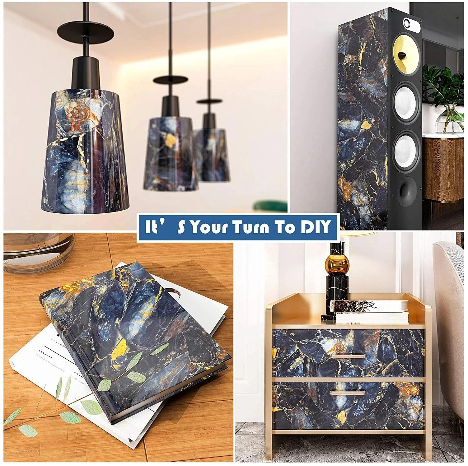 Vinilo Adhesivo Marmol,Vinilos para Muebles Marmol Papel tapiz autoadhesivo impermeable for decoración de encimera baño, pegatinas PVC a prueba aceite for cocina, renovación gabinete(6,50cmx10m)