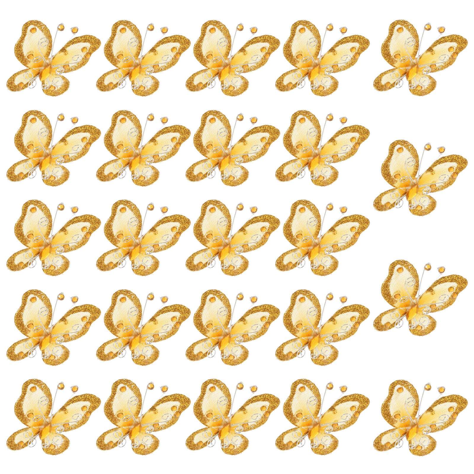Mariposas para manualidades de malla brillantes de 2.2 pulgadas para decorar ropa 1