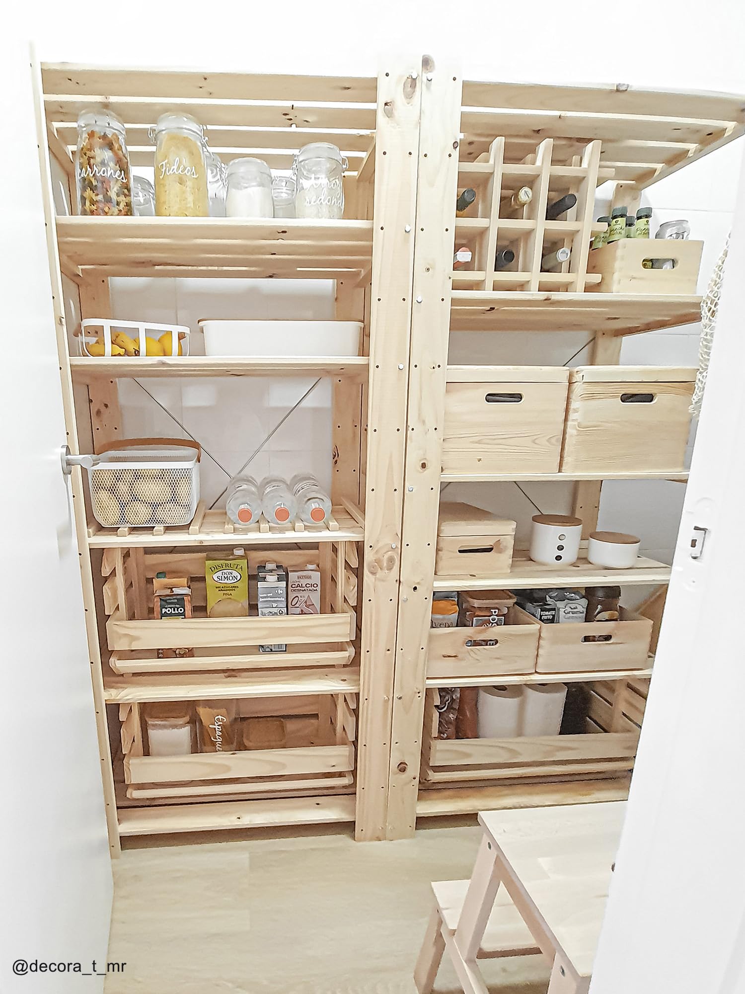 Astigarraga Kit Line Portabottiglie modulare Rioja per 9 bottiglie, legno massello di pino - 32,5 x 43 x 22 cm