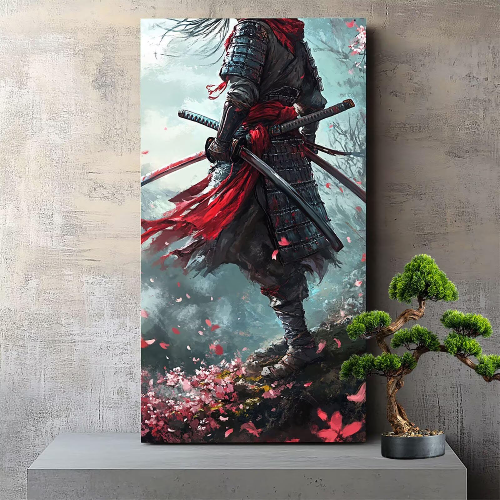 Malowanie po numerach, dla dorosłych i dzieci, japoński samuraj, malowanie po numerach na płótnie z akrylem i pędzlami, 61 x 122 cm, kompletny zestaw do malowania olejnego na płótnie kwiatowym, hobby