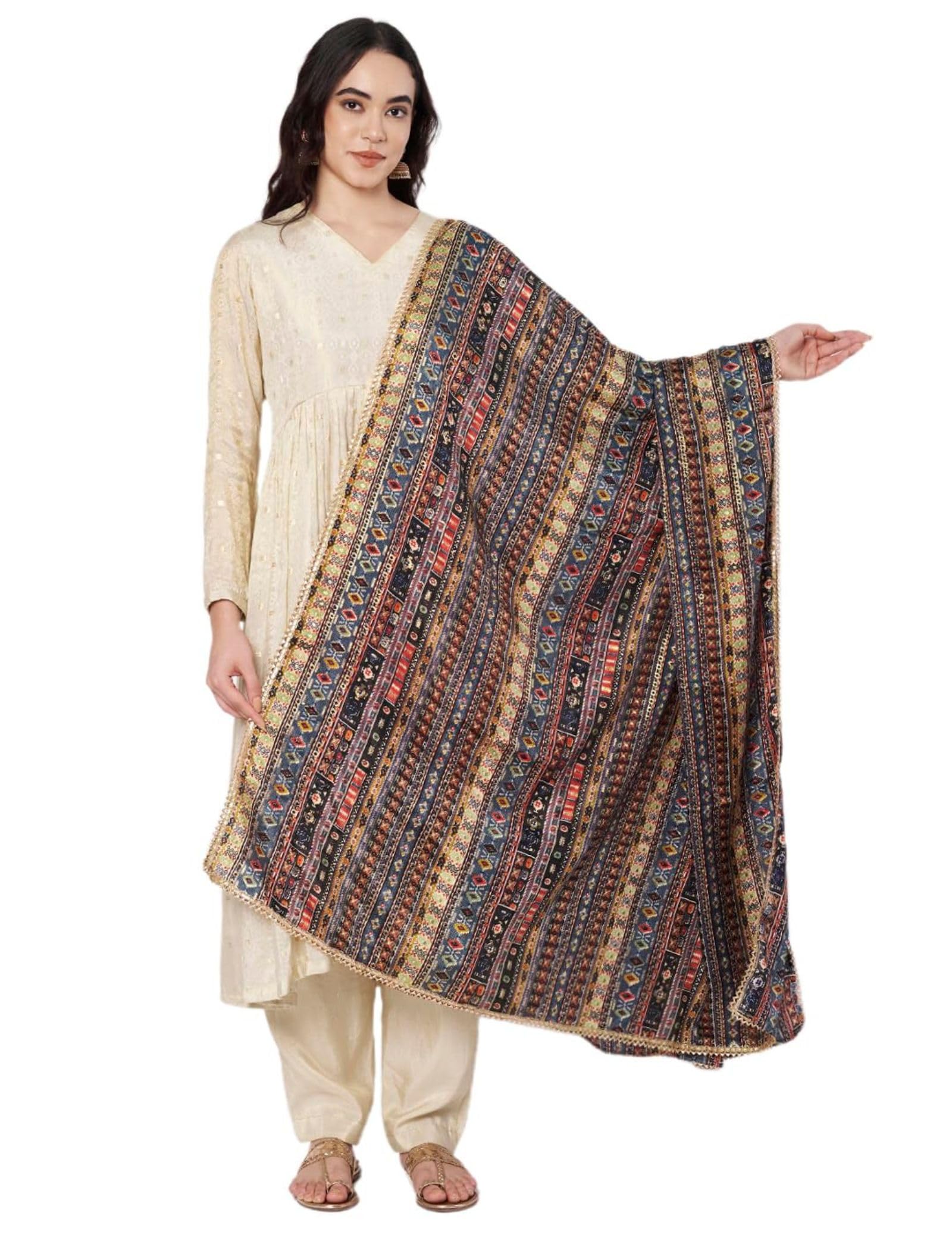 akshadeep Women's Silk Blend Bandhani Pattern Dupatta with 2.20 Meters | Women’s cotton printed dupatta with tassels-picture-19