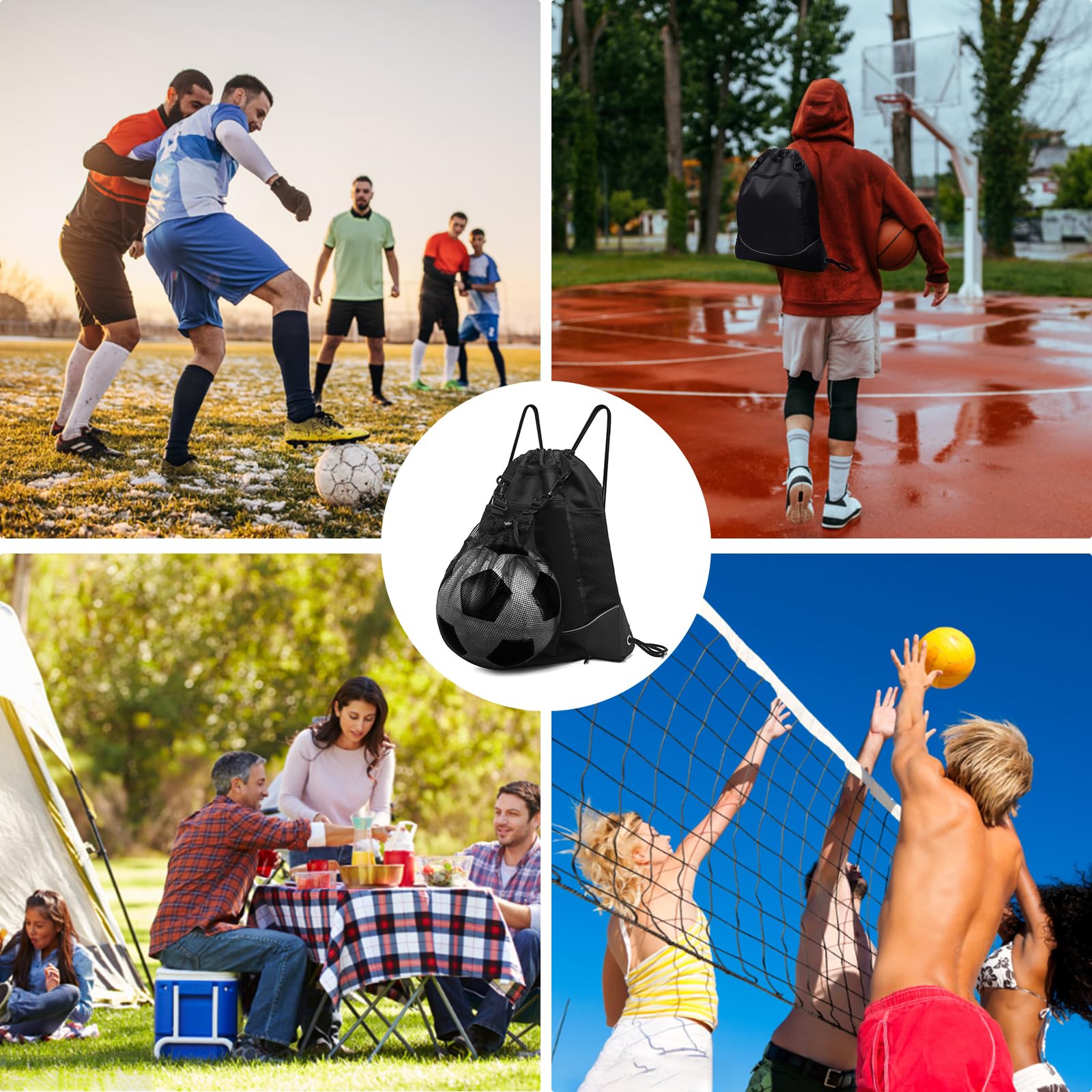 Mochila Baloncesto y Fútbol con Zapatillero para Hombre